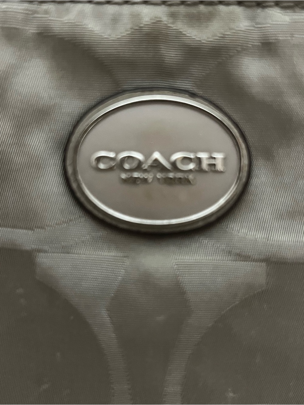Coach Signature Getaway Nylon File Crossbody Bag Grey Taupe F77408 - Picture 2 of 14